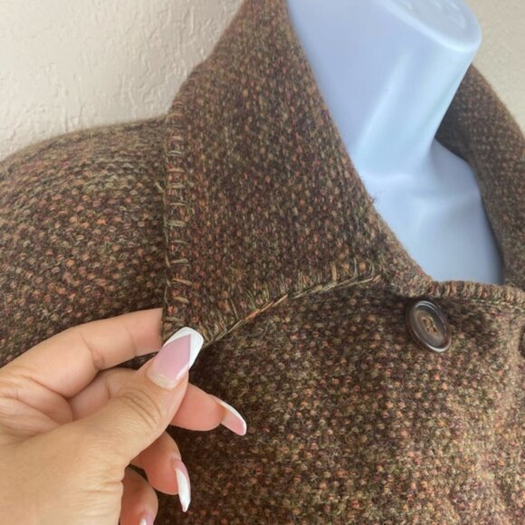 MAYERLINE Lagenlook Brown Double Breasted Wool Sweater Coat - Picture 2 of 10